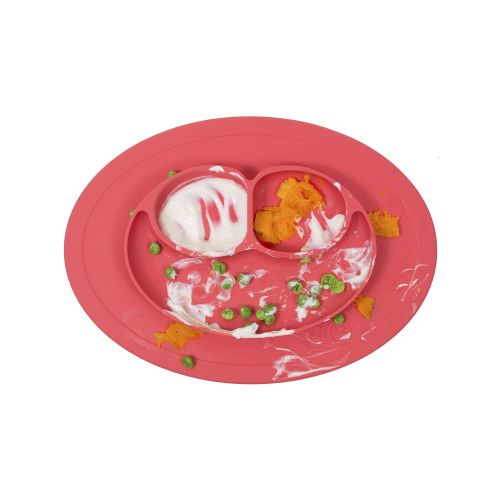  [아마존베스트]Ezpz ezpz Mini Mat - One-Piece Silicone placemat + Plate (Coral), One Size