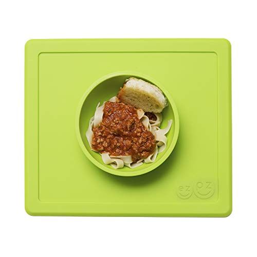  [아마존베스트]Ezpz ezpz Happy Bowl - One-Piece Silicone placemat + Bowl (Lime)