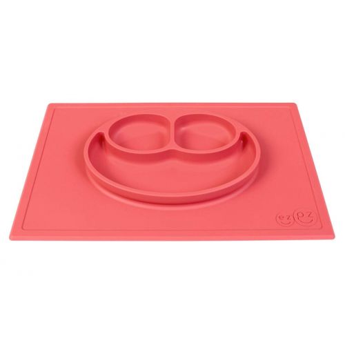  [아마존베스트]Ezpz ezpz Happy Mat - One-piece silicone placemat + plate (Coral)