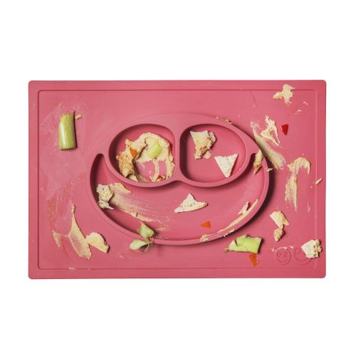  [아마존베스트]Ezpz ezpz Happy Mat - One-piece silicone placemat + plate (Coral)