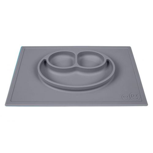  [아마존베스트]Ezpz ezpz Happy Mat - One-Piece Silicone placemat + Plate (Gray)