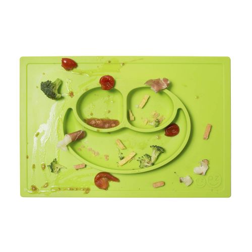  [아마존베스트]Ezpz ezpz Happy Mat - One-Piece Silicone placemat + Plate (Lime)