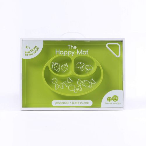  [아마존베스트]Ezpz ezpz Happy Mat - One-Piece Silicone placemat + Plate (Lime)