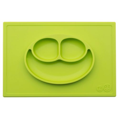  [아마존베스트]Ezpz ezpz Happy Mat - One-Piece Silicone placemat + Plate (Lime)