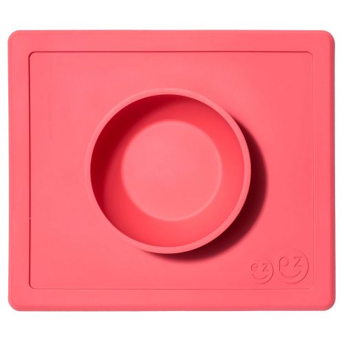  [아마존베스트]Ezpz ezpz Happy Bowl - One-piece silicone placemat + bowl (Coral)