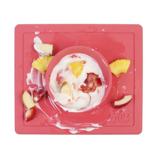  [아마존베스트]Ezpz ezpz Happy Bowl - One-piece silicone placemat + bowl (Coral)