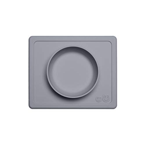  [아마존베스트]Ezpz ezpz Mini Bowl - One-Piece Silicone placemat + Bowl (Gray)