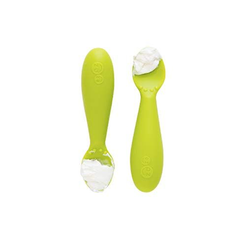  [아마존베스트]Ezpz ezpz Tiny Spoon - Silicone Feeding Spoon Twin Pack (Lime)