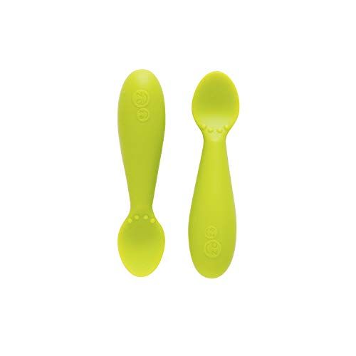  [아마존베스트]Ezpz ezpz Tiny Spoon - Silicone Feeding Spoon Twin Pack (Lime)