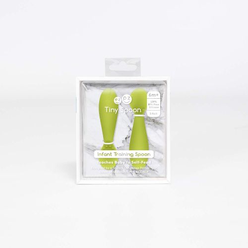  [아마존베스트]Ezpz ezpz Tiny Spoon - Silicone Feeding Spoon Twin Pack (Lime)