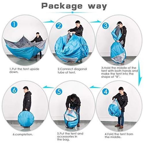  Ezone Waterproof Instant Pop Up Tent 3-4 Person Camping Tent, Instant Set Up, Outdoor Hiking Backpacking Tent Shelter