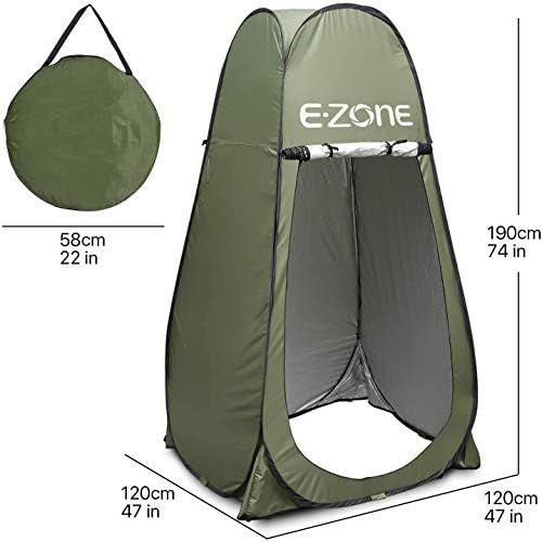  Ezone Pop Up Shower Tent Instant Portable Outdoor Privacy Tent, Camp Toilet, Changing Room, Rain Shelter with Window ? for Camping and Beach ? Easy Set Up, Foldable with Carrying Bag