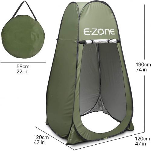  Ezone Pop Up Shower Tent Instant Portable Outdoor Privacy Tent, Camp Toilet, Changing Room, Rain Shelter with Window ? for Camping and Beach ? Easy Set Up, Foldable with Carrying Bag