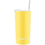 [아마존베스트]Ezprogear 14 oz Cyber Yellow Stainless Steel Slim Skinny Tumbler Vacuum Insulated with Straw (14 oz, 1x Cyber)