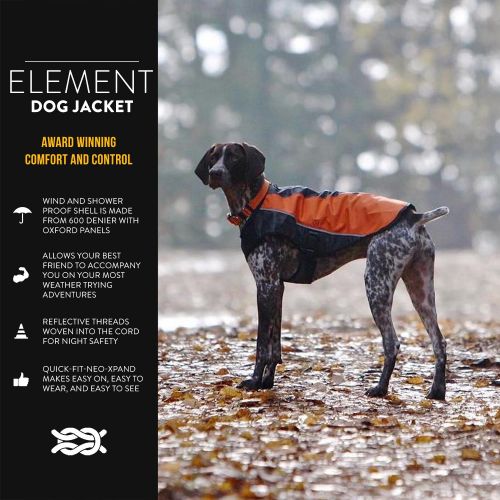  EzyDog Element Best Dog Jacket - Premium Wind and Waterproof Reflective Dog Coat for Safety and Protection - Provides Leash Access to Harness or Collar (Size, Color)