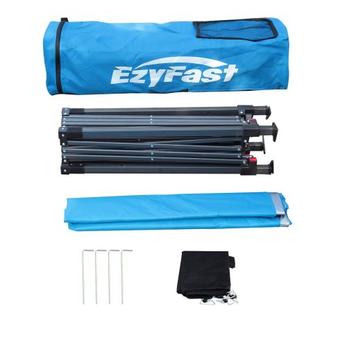  EzyFast Ultra Compact Backpack Canopy, Pop Up Shelter, Portable Sports Cabana, 7.5 x 7.5 ft Base / 6 x 6 ft top for Hiking, Camping, Fishing, Picnic, Family Outings
