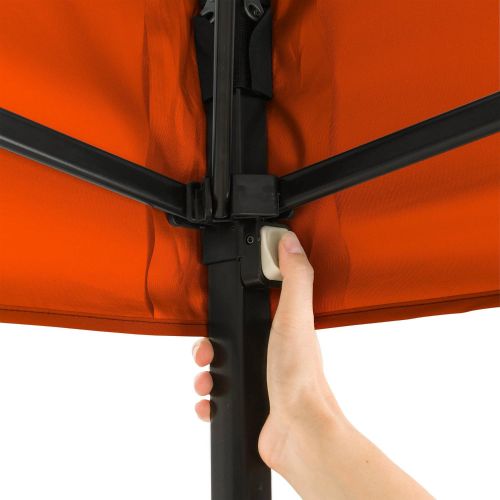  EzyFast Ozark Trail 3-Piece Portable Table and Chair Set Bundle 10 x 10 Straight Leg Instant Tailgate Orange Canopy