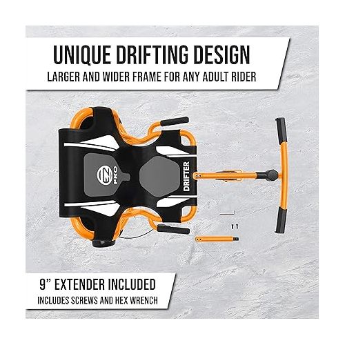  EzyRoller New Drifter Pro-X Ride on Toy for Kids or Adults, Ages 10 and Older Up to 200 lbs. - Orange, (EZDPRO1XO)