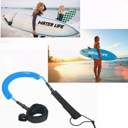  Ezyoutdoor Kayak Paddle Leash, Waterproof Wallet ,Surfboard Leash 10 Foot COILED 7mm Thick Maximum Strength Surf Leash | Comfortable, Kink Free Surfboard Leash & Paddle Board Leash for Water