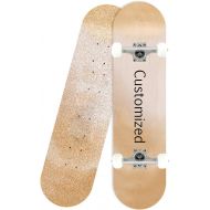 F&FSH Personal Customized Skateboard, You can Customize The 31-inch Seven-Layer Maple Double tilt Four-Wheel Action Skateboard with Pictures and Photos, Suitable for Young Adults a