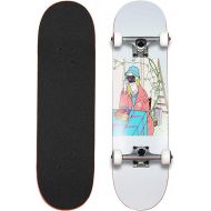 F&FSH Skateboards, (Fresh Girl Pattern) Professional Four-Wheel 31-inch 7-Layer Maple Double Tilt Skateboard Suitable for Young Adults