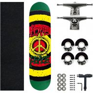 F&FSH Beginner Skateboard, (Love and Peace Pattern) 31-inch Seven-Layer Maple Four-Wheel Professional Skateboard Suitable for Young Adults