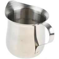 F Fityle Edelstahl Milchkrug Milchkannchen Milchaufschaumer fuer Kaffee, Milchschaum Aufschaumen Kannchen Kapazitat 60ml / 90ml /150ml / 240ml - Silber 240ml