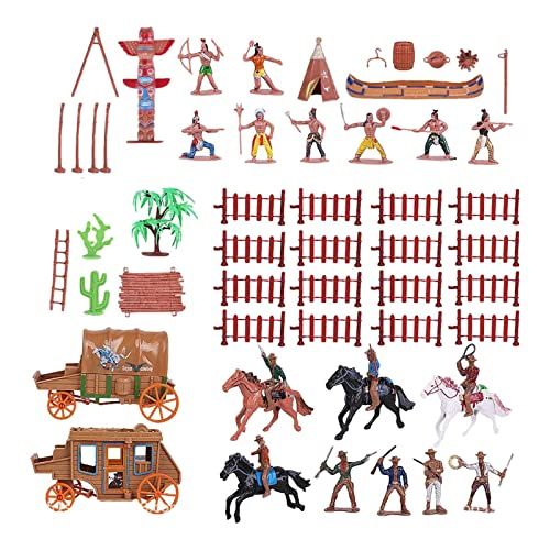  F Fityle West Cowboys and Indians Figures Kids Play Toys Life Scene Accessories for Children, Boys, Kids