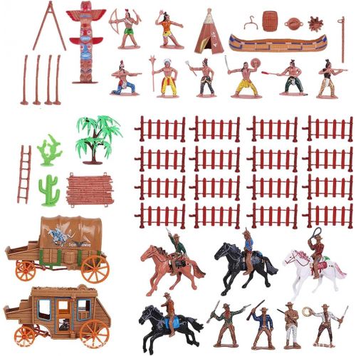  F Fityle West Cowboys and Indians Figures Kids Play Toys Life Scene Accessories for Children, Boys, Kids