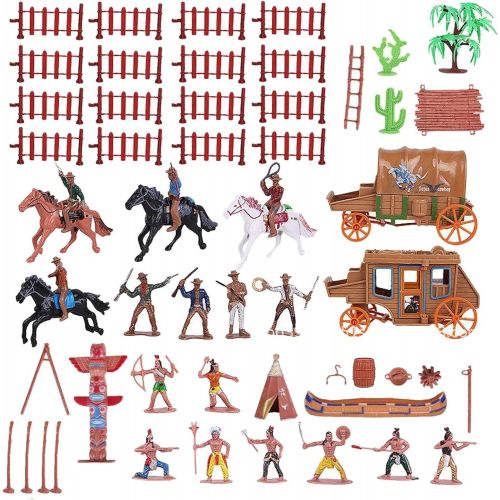  F Fityle West Cowboys and Indians Figures Kids Play Toys Life Scene Accessories for Children, Boys, Kids