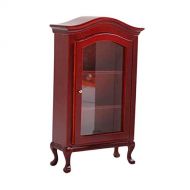 F Fityle Miniature Cupboard Dollhouse Bookshelf Wood Cabinet 1:12 Scale Furniture Display Showcase Decoration Sideboard