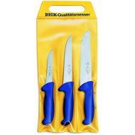 [아마존베스트]F. DICK Dick ErgoGrip 8255300 3-Piece Knife Set (Boning Knife 13 cm, Holding Knife 18 cm, Block Knife 21 cm, HRC 56°) Steel