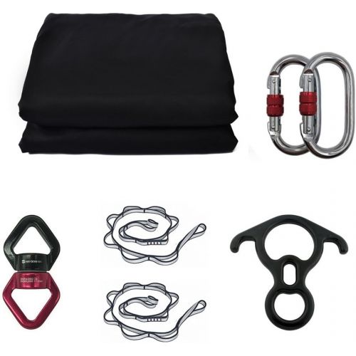  [아마존베스트]F.Life 11 Yards Aerial Silks Equipment- Medium Stretch Aerial Silk Hardware kit for Acrobatic Dance,Air Yoga, Aerial Yoga Hammock 10 Meters Long