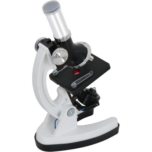  [아마존베스트]F2C 52-Piece Biology Kids Microscope Student Beginners Science Educational Toy Microscope Kits White Metal Frame W/ LED Light Magnifications 100x, 600x, and 1200x