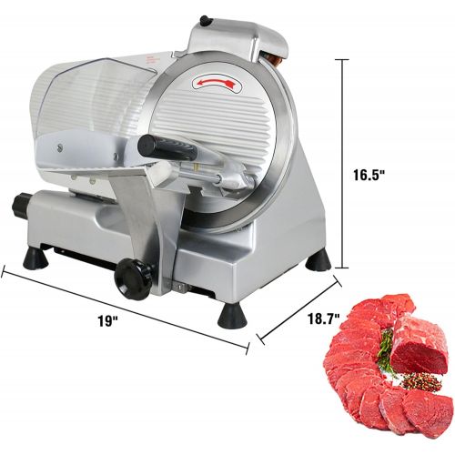  F2C Professional Stainless Steel Semi-Auto Meat Slicer Electric Food Slicer, DeliVeggies, 240W 530 RPM (Model #01)