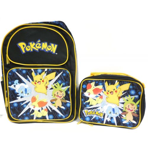  FAB Pokemon Pikachu Diamond Pearl Large Backpack Bag w/Matching Lunch Bag