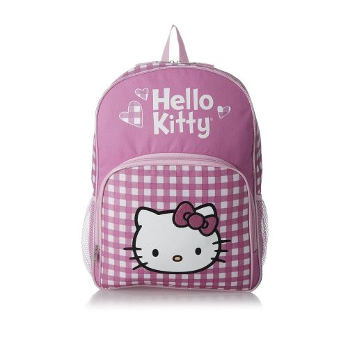  FAB Hello Kitty Glitter White and Pink Checker Large Backpack 16