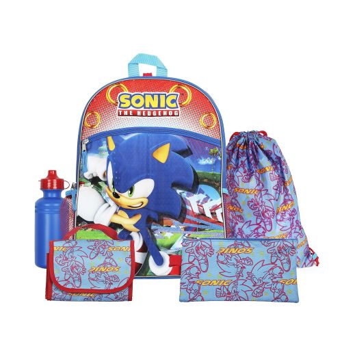  FAB Starpoint Sega Sonic Blue 16 Backpack Back to School Essentials Set