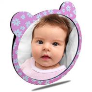 FACEKYO Facekyo Baby Mirror for Car | Baby Car Mirror | Baby Back Seat Mirror | Super Locking System with Daisy Printing