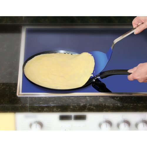  Fackelmann Crepepfanne mit Streicher Ø 25 cm, fuer hauchfeine Crepes, Pfannkuchenpfanne, mit Verteiler, Crepe maker fuer fast alle Herdarten (Farbe: Schwarz/Braun), Menge: 1 Stueck