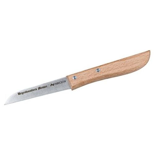  FACKELMANN NIROSTA Urgrossmutters Messer PRAKTIKA, Kuechenmesser aus Edelstahl, Schalmesser mit Holzgriff (Farbe: Braun/Silber), Menge: 1 Stueck