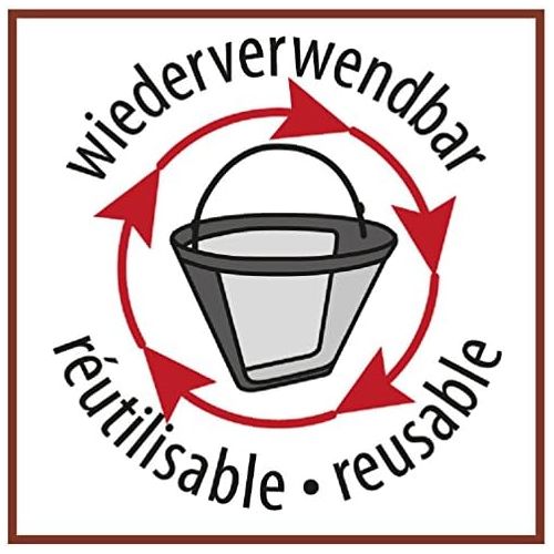  FACKELMANN Fackelmann Silberton Dauerkaffeefilter Nr. 4, Permanent Filter aus Edelstahlgewebe - fuer Kaffee & als Teesieb verwendbar (Farbe: Silber/Schwarz), Menge: 1 Stueck