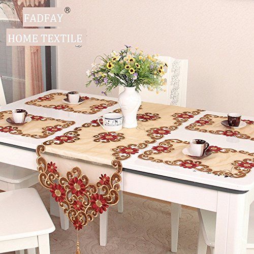  FADFAY Gold Table Cloth Embroidery Tablecloth European Royal Style Wedding Table Overlay