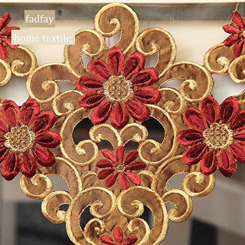  FADFAY Gold Table Cloth Embroidery Tablecloth European Royal Style Wedding Table Overlay