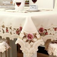 FADFAY European Rustic Tablecloth Handmade Table Cloth Rectangular Hollow Out Table Cover