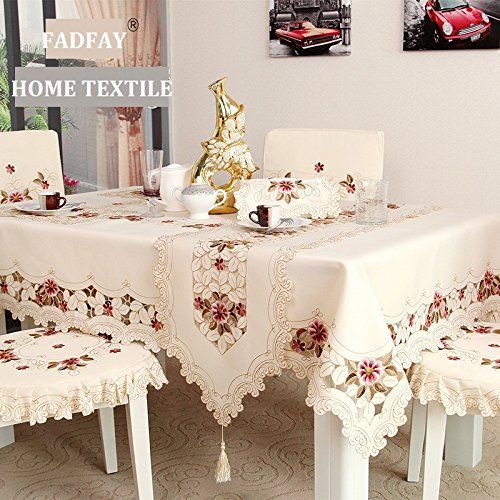  FADFAY European Rustic Tablecloth Handmade Table Cloth Rectangular Hollow Out Table Cover