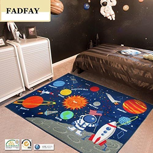  [아마존베스트]FADFAY Outer Space Kids Rug Cute Kids Room Carpet 3952