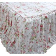 FADFAY Queens House Shabby Roses Floral Printed Bed Coverlets Dust Ruffles Bed Skirts Bedspreads-Queen,30 Drop