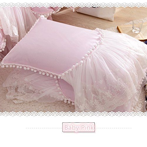  FADFAY Home Textile,Beautiful Korean Lace Bedding Sets,Luxury Girls Purple Lace Ruffle Bedding Sets,Romantic Princess Wedding Bedding Set,Girls Fairy Bedding Sets Full Size