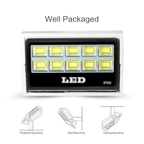  FAISHILAN 400W LED Flood Light, Super Bright Outdoor IP66 Waterproof Floodlight, 40000Lm, 6500K for Garage, Garden, Lawn and Yard